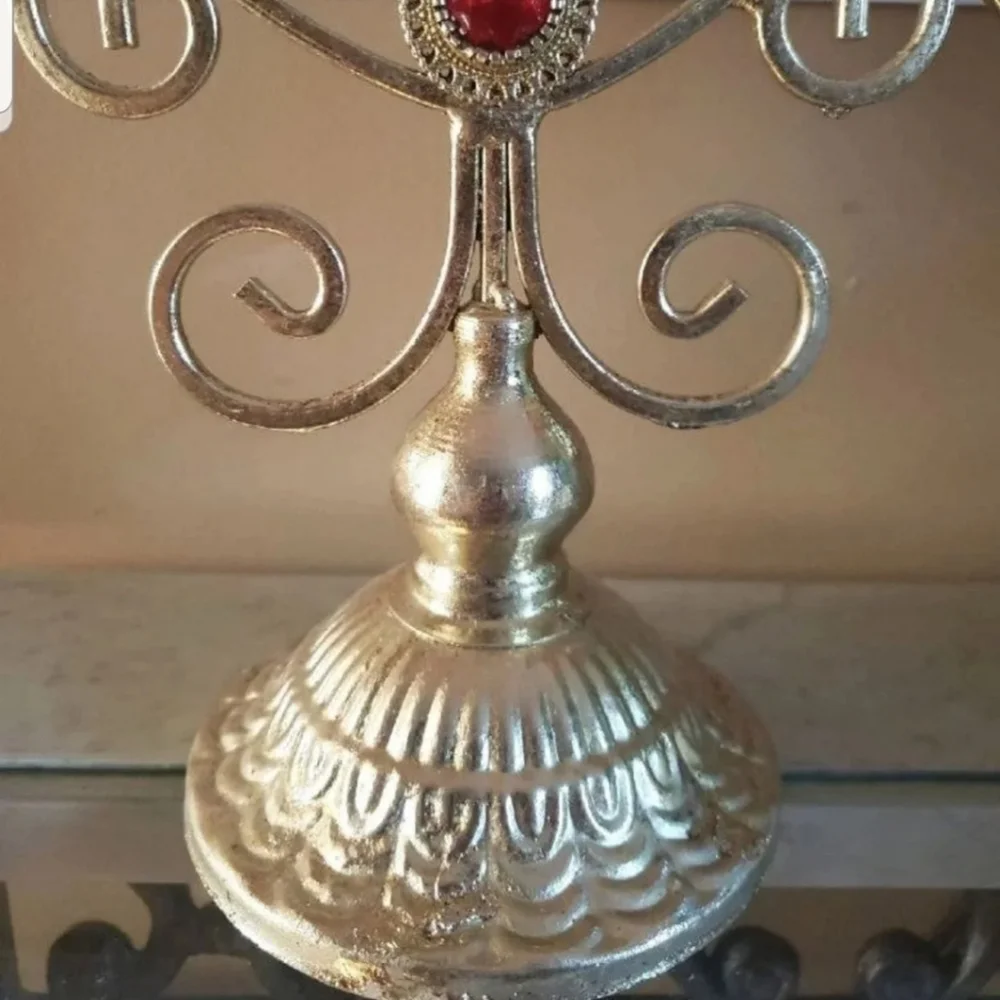 Golden Holiday Tea Light Candle Holder NWT